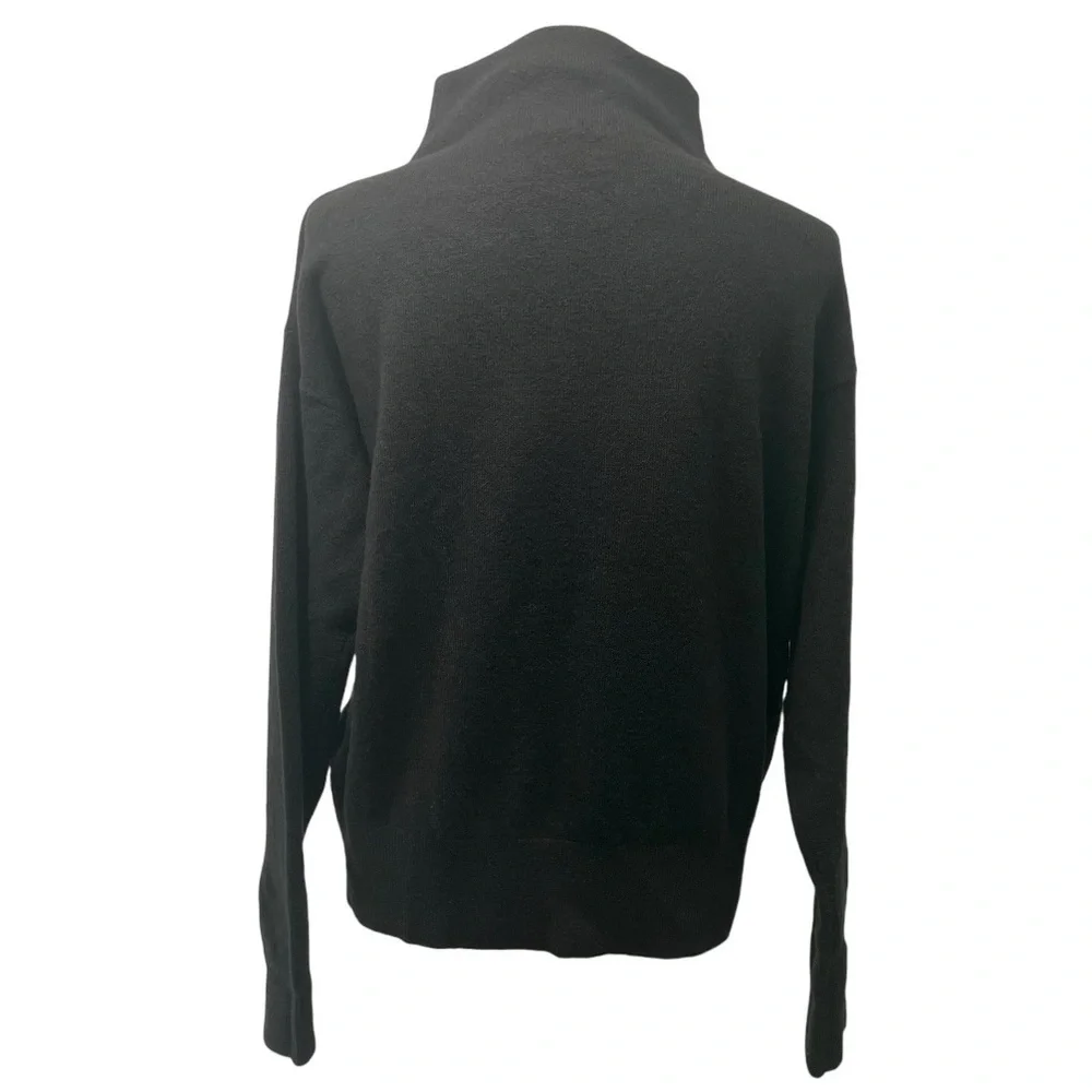 Nordstrom Black Wool Blend Mock Neck Pullover Basic Capsule Sweater Womens Small - Picture 4 of 9